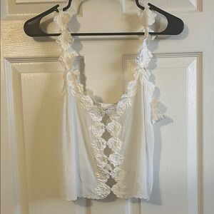 Doen Flores Silk Top in Salt